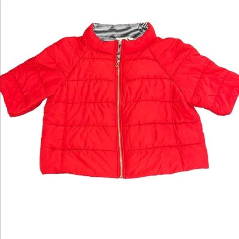 Chicos 3/4 sleeve red winter puffer coat